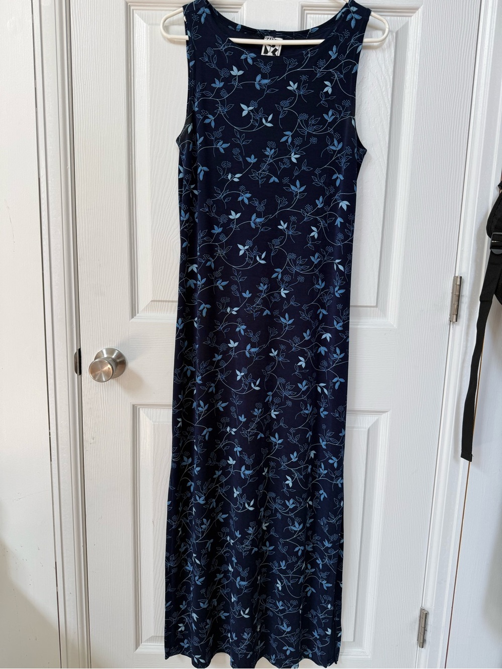 Sleeveless Navy Floral Maxi Dress